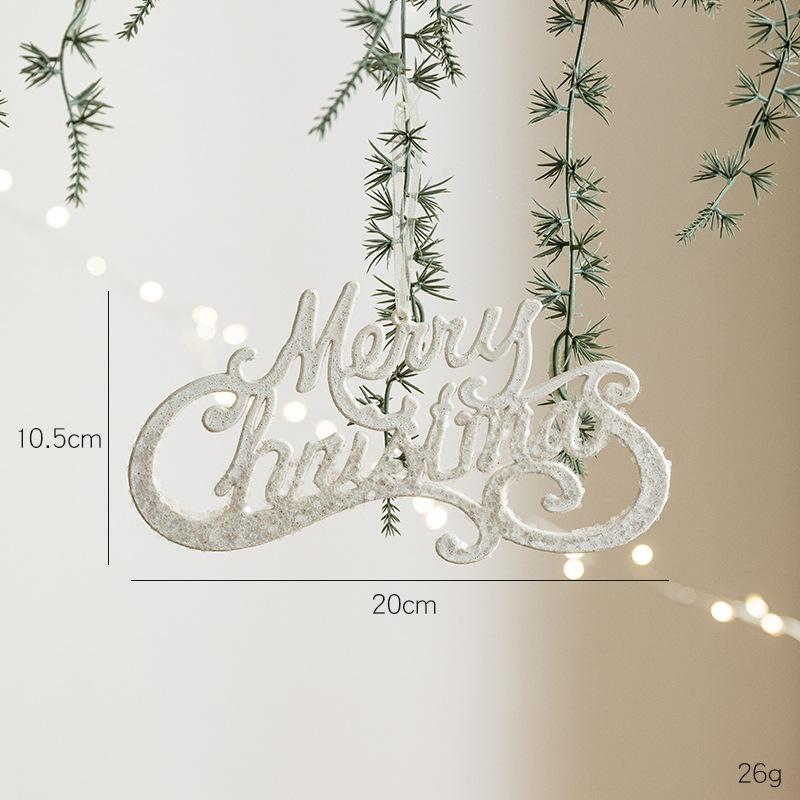 Christmas Letter Pendant Merry Christmas Hanging Creative Flower Wreath DIY Christmas Tree Pendant, Happy New Year 2026