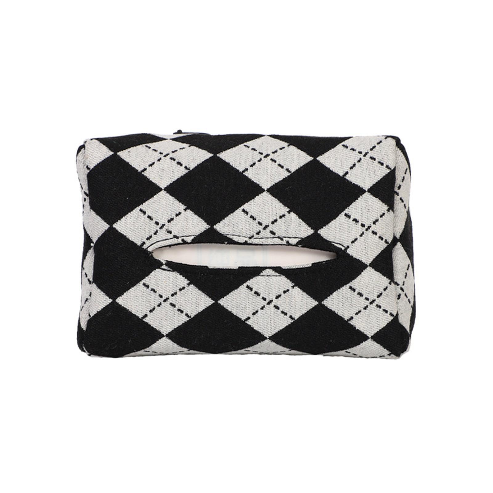 

Advanced sense thousand bird lattice car tissue box female car seat back armrest box paper box inside tissue bag universal One Size