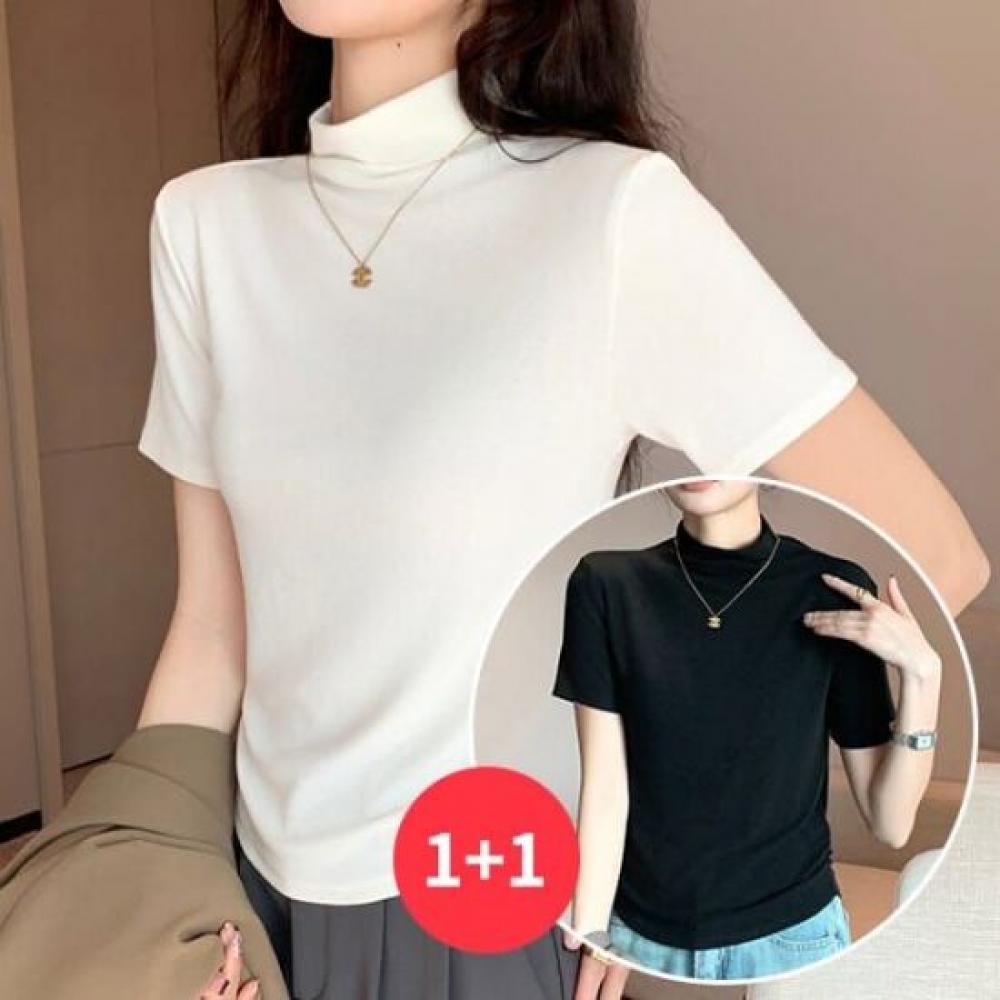 Navava Women Simple Daily Half Polo ShorT Sleeve T shirT nT2840 1+1