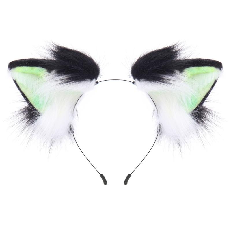 Realistic Kitten Ears Hairband Furry Headbands Plush for Coser Role Play and Photography Props