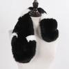 Russian Women Thick Natural Fur Scarf Winter Ladies Warm Real Rabbit Fur Muffler Knit Fluffy Pompoms Genuine Fur Scarves