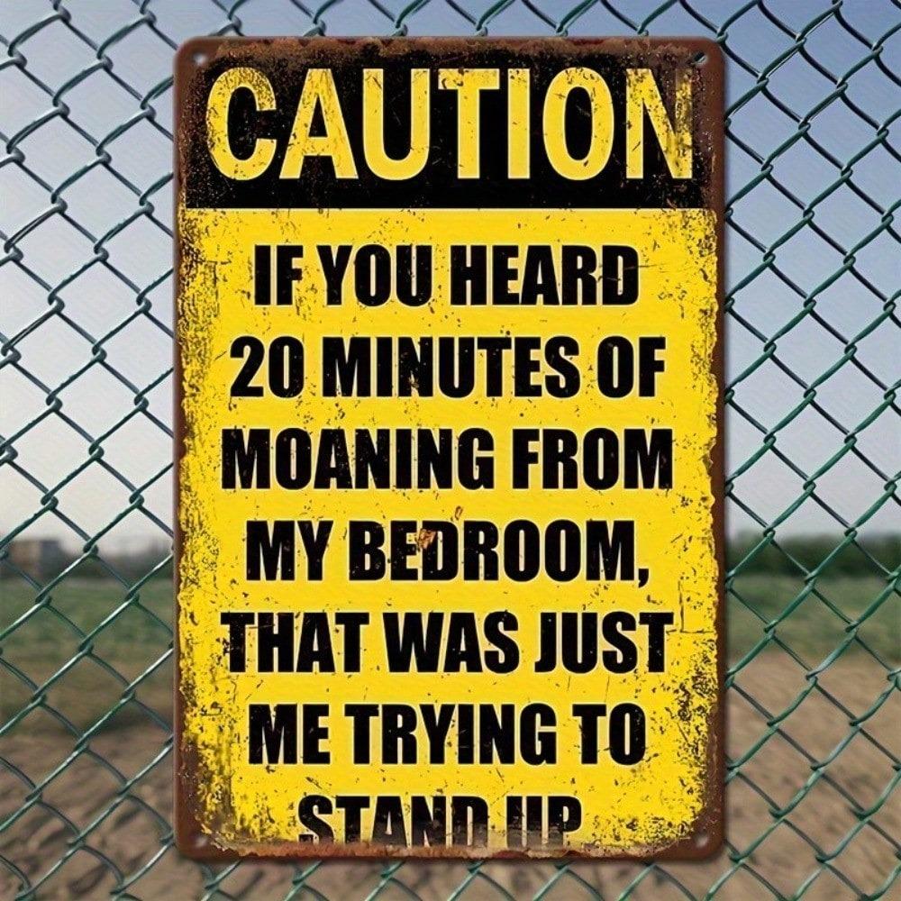 Funny Metal Wall Sign Vintage Bedroom Humor Warning Art Decor for Bar Cafe