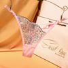 Seduction Hot Fashion Thong Nightclub Style Waist Hollow Seiko Embroidered Adjustable Belt Women's Large Size Panties