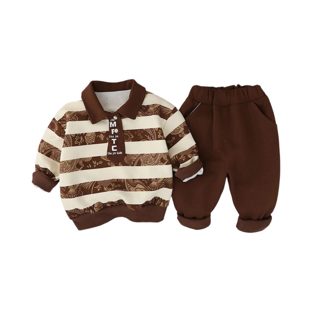 Kids Casual Long-Sleeve Set, Comfortable Daily Wear Outfits