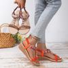 Fashion Summer String Bead Wedge Sandals 2025 New Women's Shoes Elastic Band Women's Sandals Fashion Color Matching Casual Sandals Women