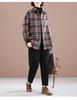 Women's Winter Brushed Plaid Long Sleeve Mid-Length Coat