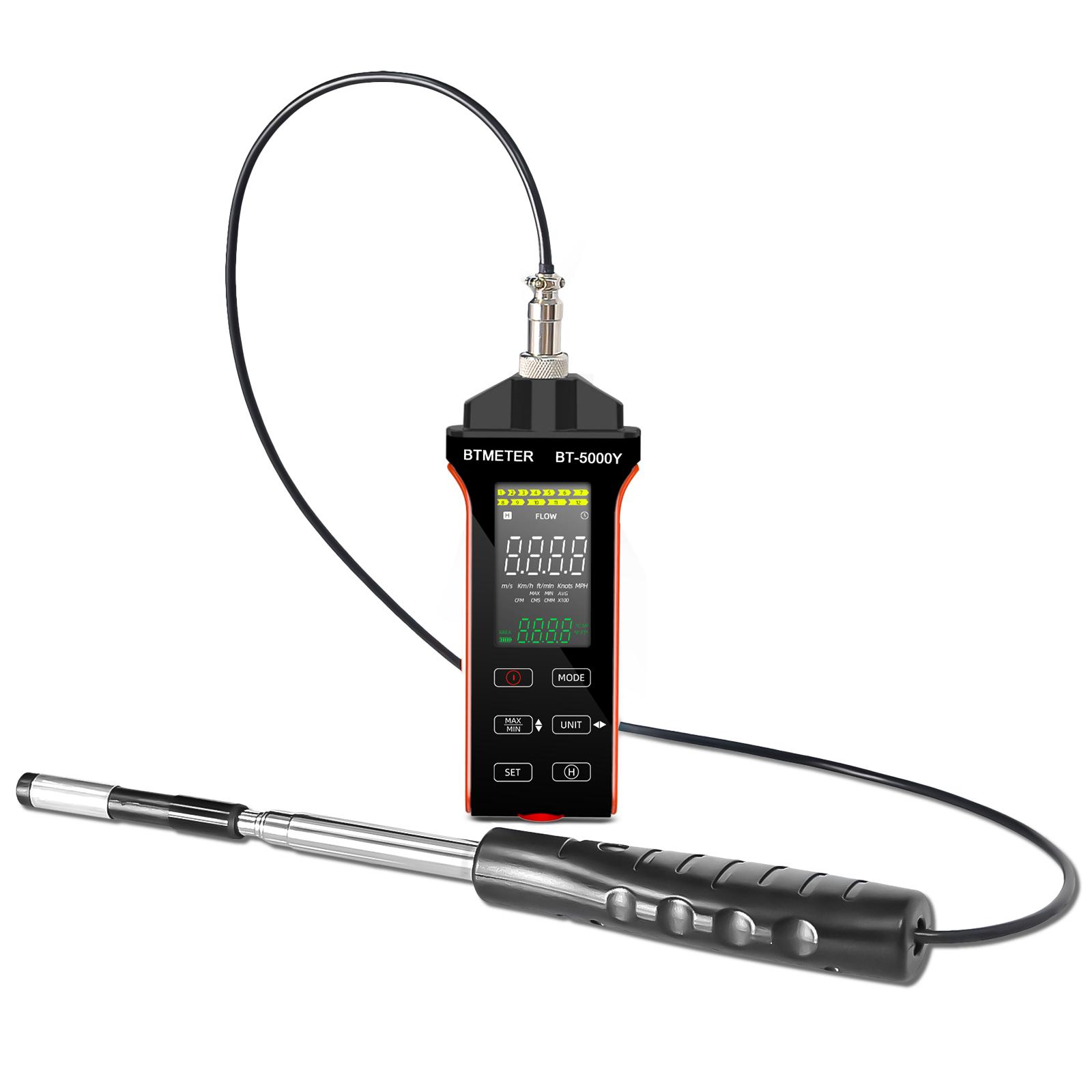 

Ручной индукционный анемометр 5000Y с тепловой энергией, датчик измерения расхода воздуха с подогревом, тестер для обнаружения низкой скорости воздуха оранжевый