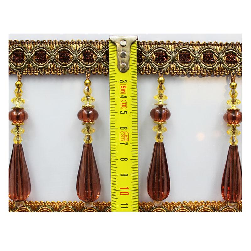 1M Crystal Bead Pendant Tassel Fringe Lace Trim for DIY Upholstery Chandelier Tablecloth Curtain Sewing Accessory Edge Dector