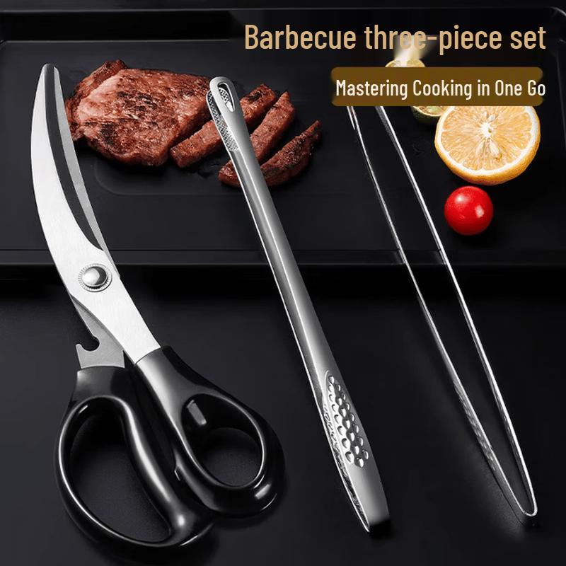Lanzhe 3-Piece Stainless Steel BBQ Tool Set