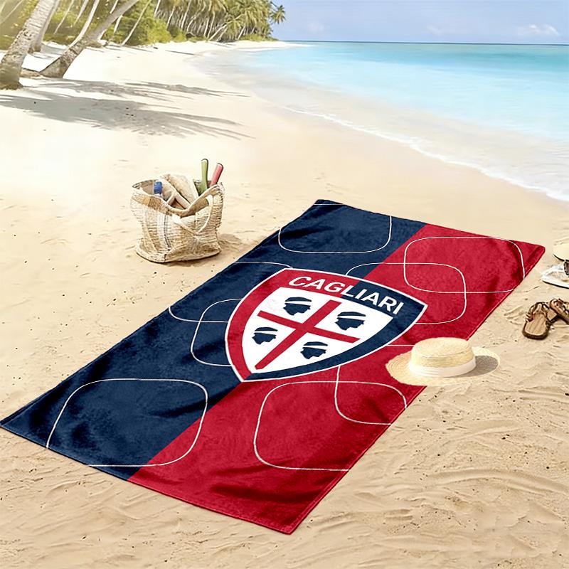 Asciugamano da Spiaggia Stampa Cagliari FC, Asciugamano Grande Morbido ad Asciugatura Rapida per Spiaggia Campeggio Nuoto