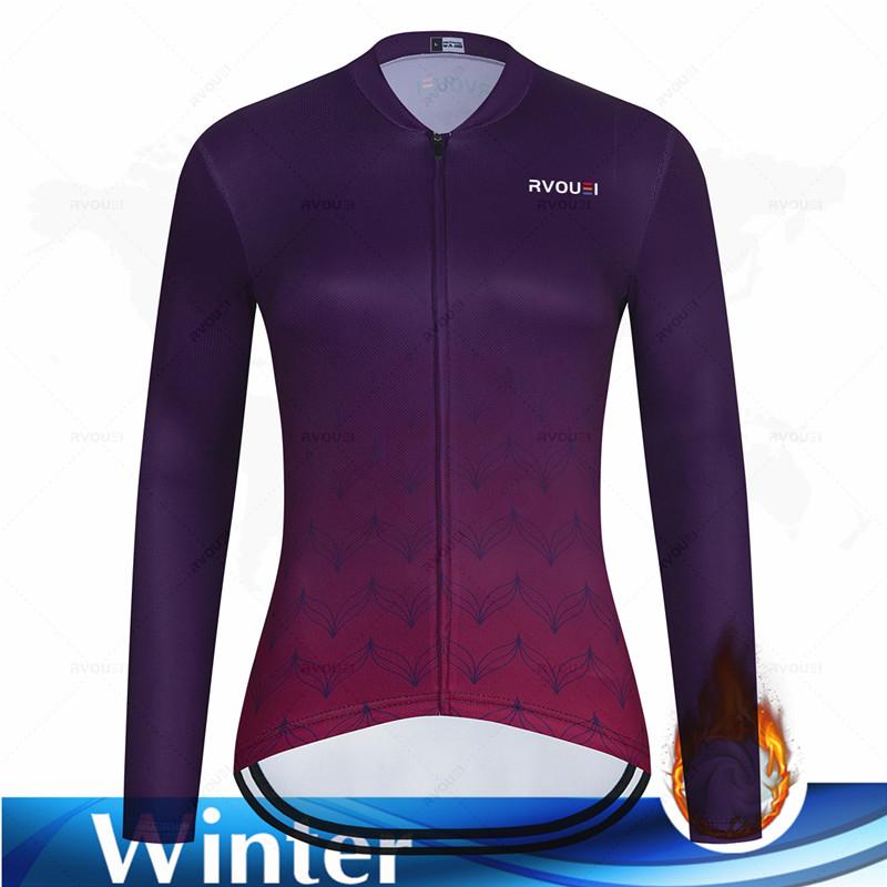 Thermal Long Cycling Jersey Set for Women, Outdoor Fleece, Riding Bike, MTB Clothing, Long Pant Suit, Ladies Cycling Clothes