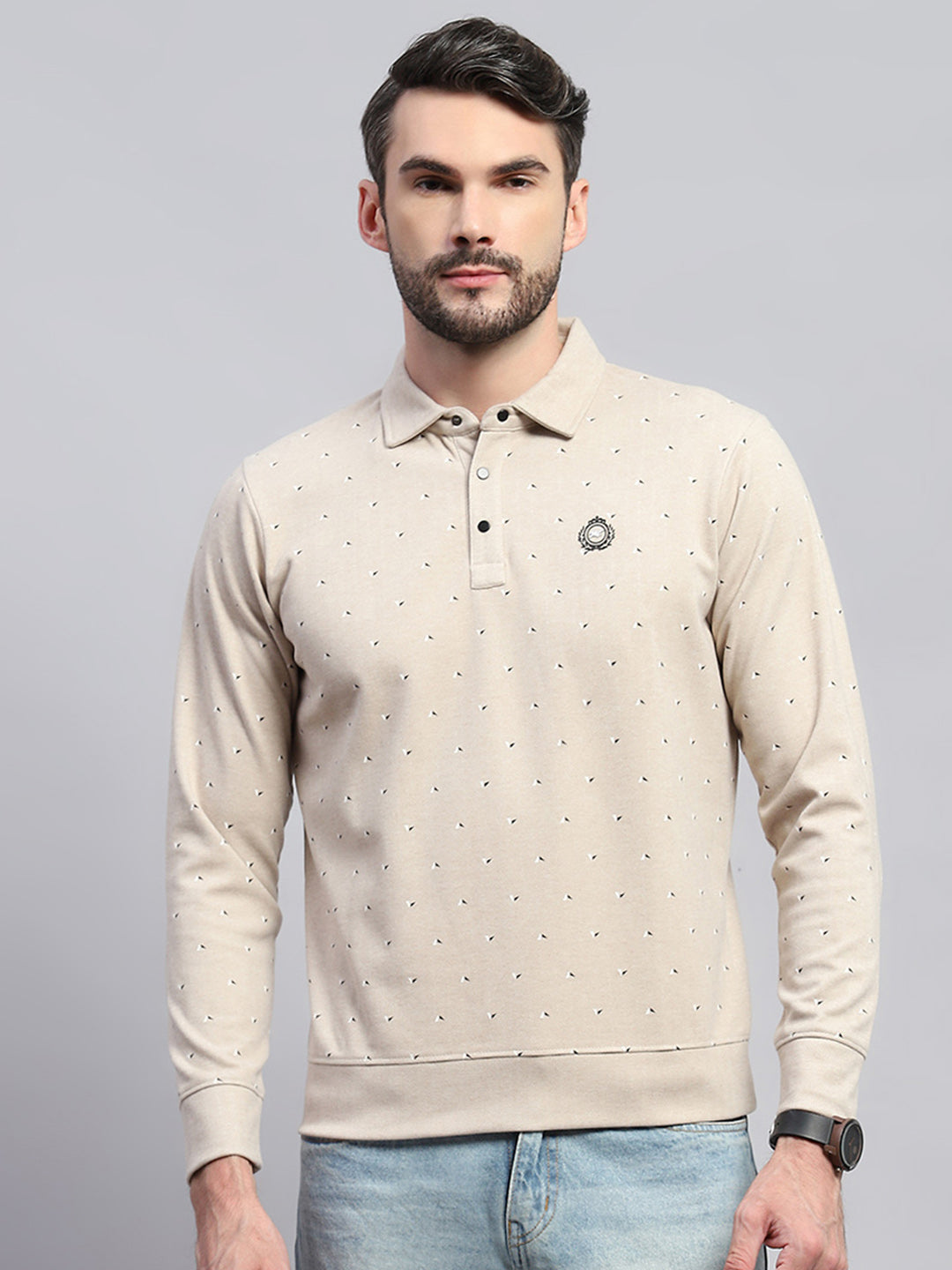 Monte Carlo Men Regular Fit Beige Sweatshirt 3XL бежевый