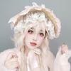 Elegant Straw Sun Hat For Women Garden Party Traditional Lace Bowknot Bonnet Hat for Theme Party Costume Accessories