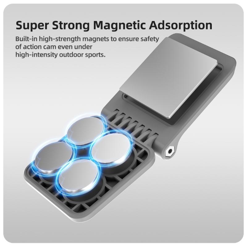 Foldable Magnetic Camera Mount Base with 180Degree Tilt 360°Rotation Quick Release for GO 3S/GO 3 Portable Shoot