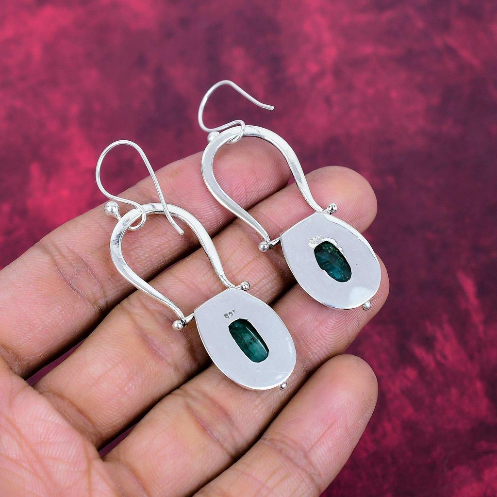 Emerald Gemstone Jewelry, Handmade Balancing Silver Earrings, Handmade Beautiful Earrings Gift for Activists
