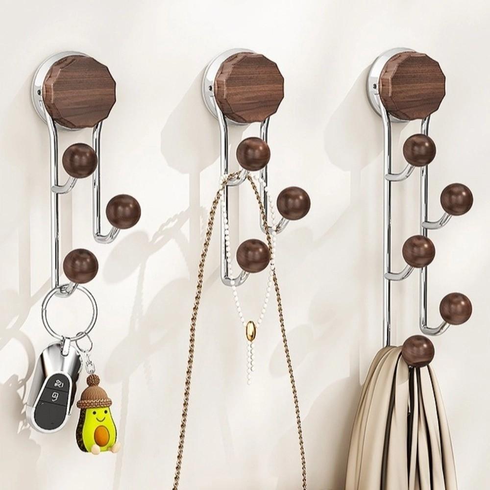 Stainless Steel Suction Cup Hook Antique Hair Ring Storage Hook Vertical Hook Shelf Toilet