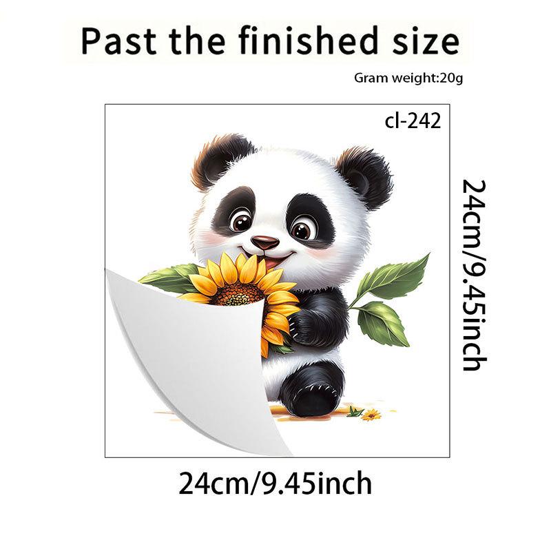 Cute Cartoon Panda Sunflower Toilet Wall Sticker Self-Adhesive Waterproof Removable Bathroom Home Decor Art