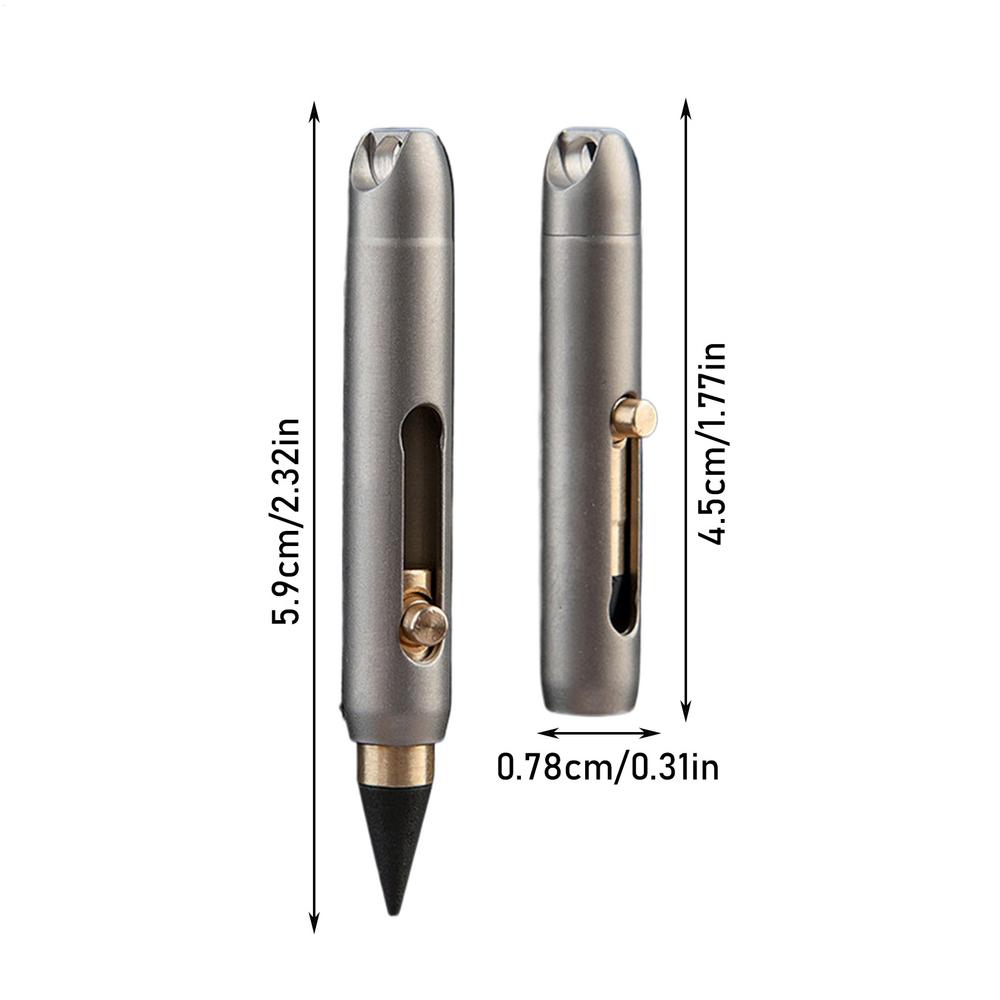

Portable Titanium Alloy Mini Eternal Pencil Neednt Shave Erasable Pencil Key Pendant Pocket Pen Inkless Pen With 2 Nibs