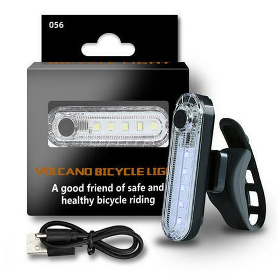 056 High Brightness LED Bicycle Tail Light - Rechargeable Safety Warning for Night Riding