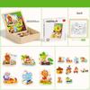 2 in 1 Wooden Toddler Puzzle Drawing Board Children for 46 Years Boys Girls Style A