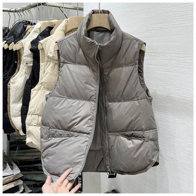 Krátká péřová bavlněná vesta Ženy Jaro Podzim Zima Volný střih Svrchní bunda Dámská Teplá vesta Košilková bunda Cardigan Velká velikost