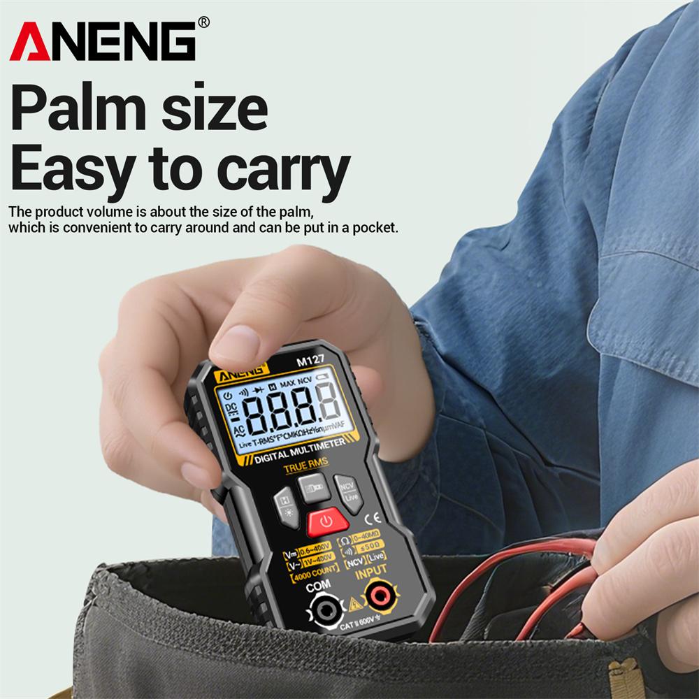2026 ANENG M127 Intelligent Digital Multimeter PT1005B Test Leads Probe AC/DC Voltage Resistance Tester 1000V 10A Universal Needle Tip Diagnosis Tools