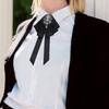Handmade Ribbon Bows Brooch Men's Suit Shirt Collar Pin Rhinestones Crystal for Special Occasion