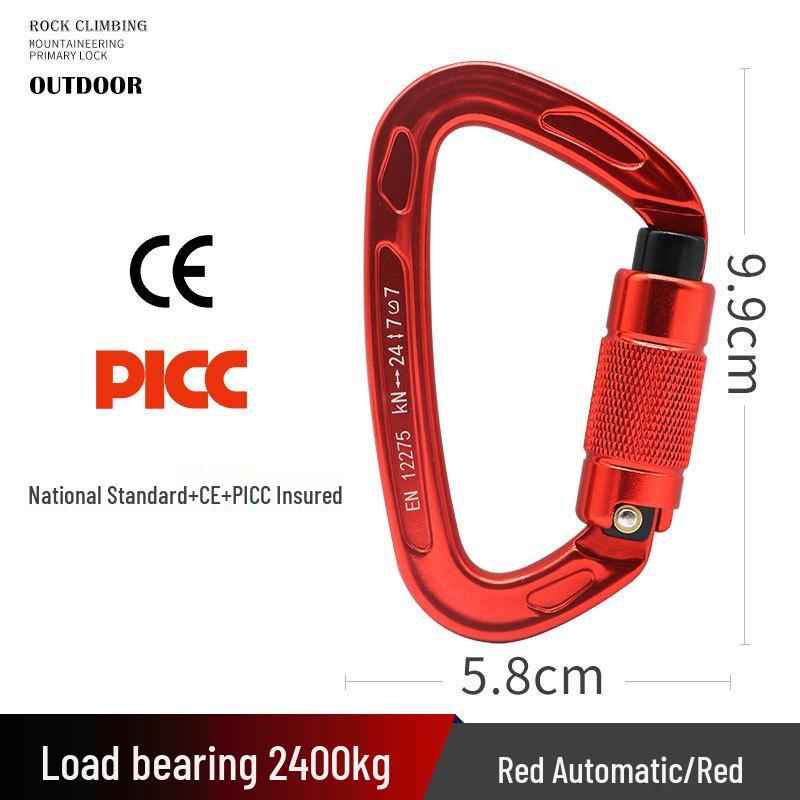 Carabiner Rappelling D-shaped Climbing Lock Outdoor Safety Hook Load-bearing Quickdraw Insurance Buckle