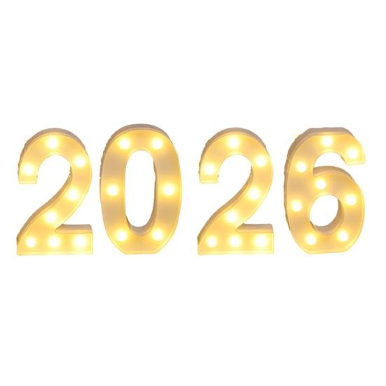 Light Up Numbers 2026 Large LED Marquee Numbers Battery Operated Letter Sign for New Year Graduation Party Wedding Table Decor