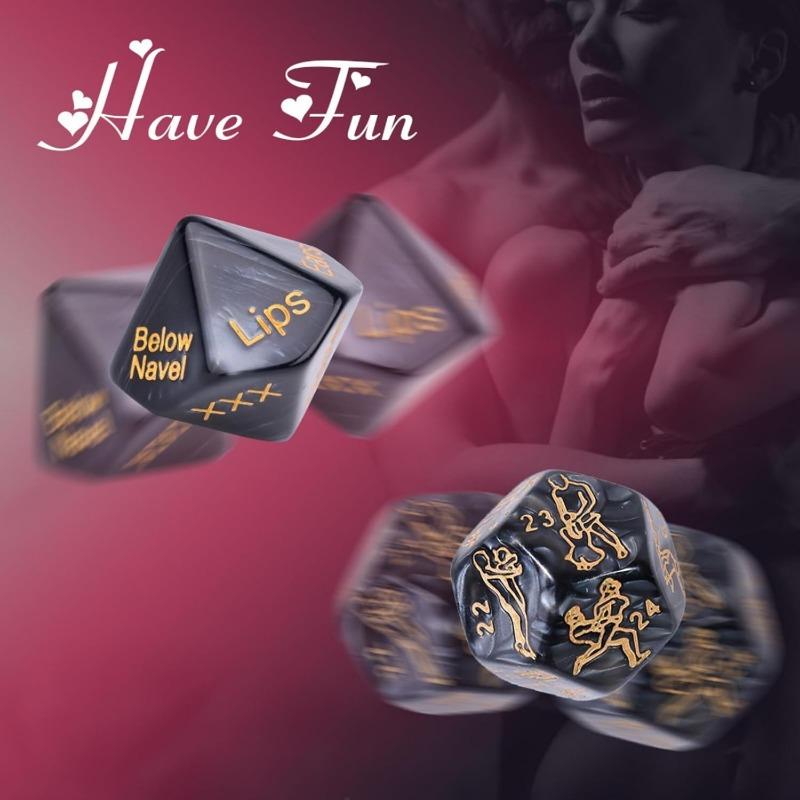 1 Set of 4 Marbled Engraved Glow-in-The-Dark Dice Set, Adult Polyhedral Game Accessories