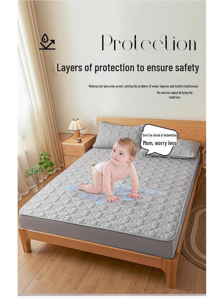 Wodoodporny Pikowany Ochraniacz na Materac Klasy A - Łóżko Podwójne, Oddychająca i Odporna na Wilgoć Narzuta