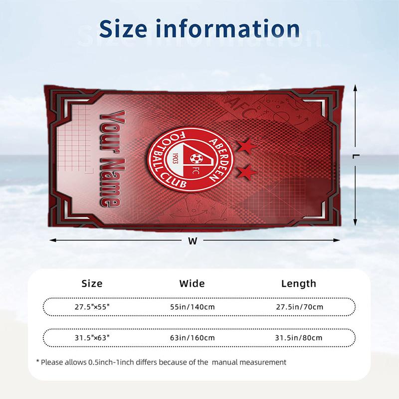 Beach Towel Aberdeen FC Print Custom Name Text Soft Towel for Swimming Pool