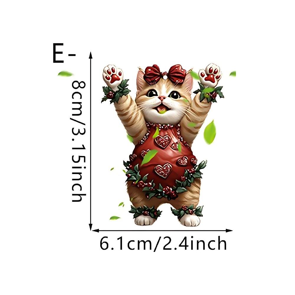 Car Rearview Mirror 2d Cat Hanging Pendant  Animal Shape Ornaments Backpack Accessories Cretive Adorns Decorative Decor for Car