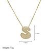 Luxury Zircon 26 English Letter Pendant Necklace for Women Gold Plated Stainless Steel Chain Fat Alphabet Hip Hop Necklace