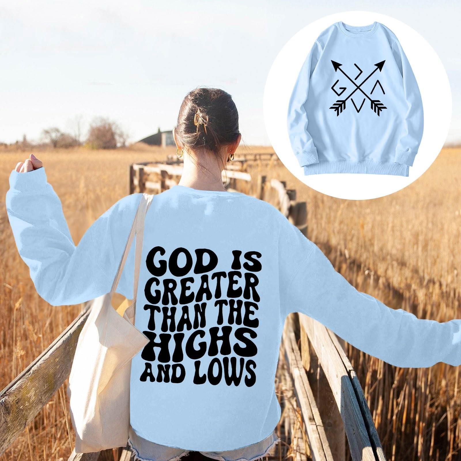 Women s Fashion Casual Long-sleeved Loose Printed Round Neck Pullover Hoodie Sweatshirt L
