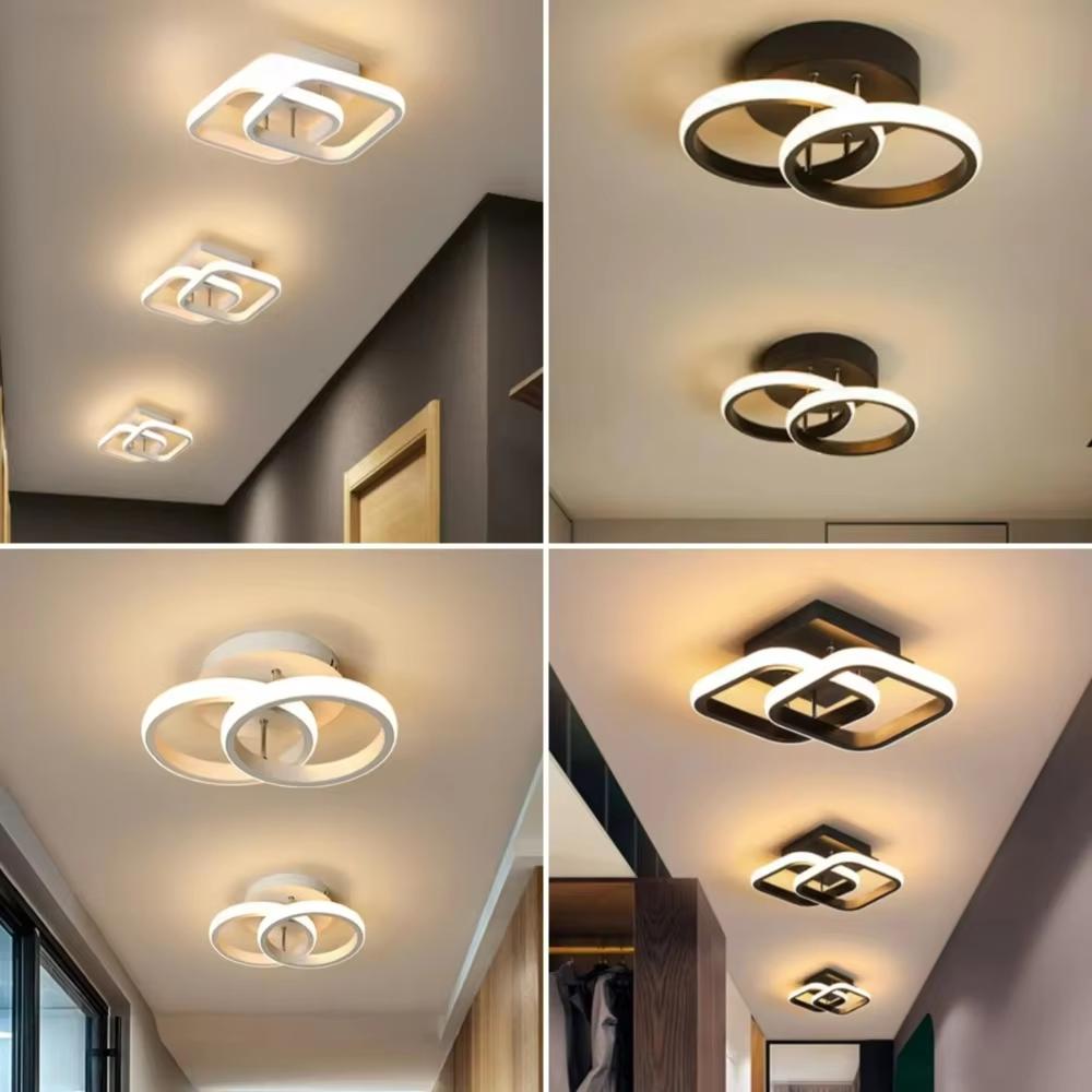 Household LED Chandelier Three Colors Modern Style Iling Lamp Bedroom Light Surfa Mount 220V Dimmable Dining Room Lighting