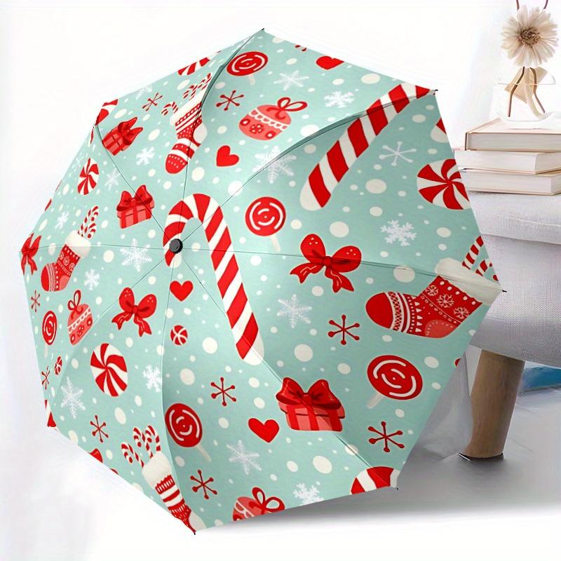 1pc Christmas, Holiday Automatic Umbrella 8-Bone Design Compact Gear for Outdoor Travel, Perfect Holiday Gift Yy250827066