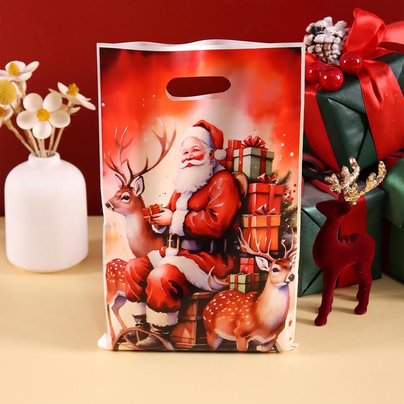 10/20/50pcs Christmas Gift Bags Santa Claus Candy Handheld Bags Christmas Decorations for Home 2026 Xmas Navidad Noel Gifts Pack