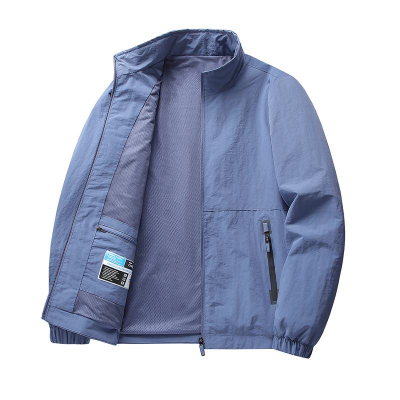 New Spring Casual Men's Jacket Sports Casual Loose Versatile Top Windproof Stand Collar Jacket