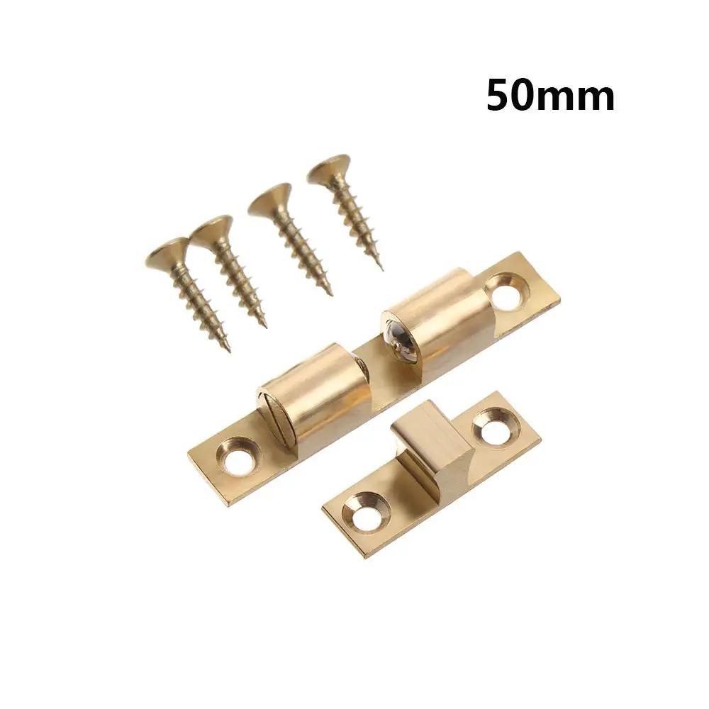 42/50/60/70mm Brass Inner Door Buckle Wardrobe Cabinet Door Bead Lock Switch Closer Catch Touch Push Damper Buffer With Screws