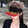 Visor Hat with Fake Hair Baseball Cap for Beach Sunbathing Cycling Christmas