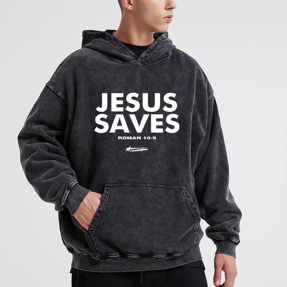 Felpe con cappuccio da uomo Lavaggio Casual Stampa Jesus Saves Alta Qualità Con cappuccio Caldo Inverno Felpa con cappuccio Acid Wash Uomo Donna Unisex Manica lunga