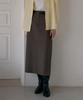 Left Seoul Slit Detail Maxi Long Skirt [Brown]