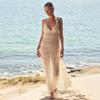 V-neck Sexy Backless Lace-up Solid Color Suspender Skirt Splicing Slim Fit Elegant and Thin Dress