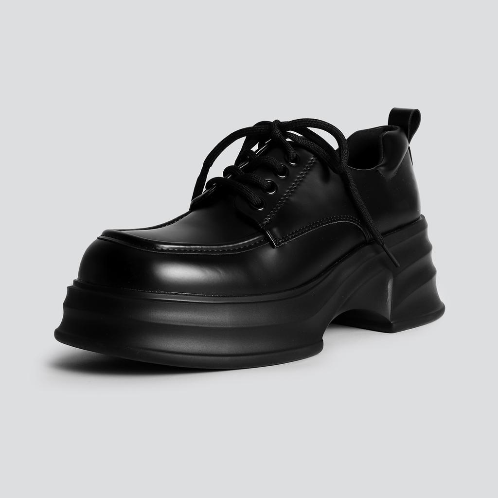 Korean version of thick-soled sweet wind versatile solid color thick-heeled small leather shoes for women 2025 spring new daily comfortable single sho