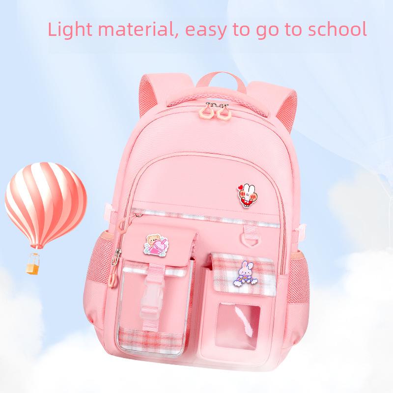 2024 Rutig Skolväska för Flickor, Lättviktig, Ryggstödjande, Stor Kapacitet, för Åldrar 6-12.