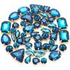 50 Perle di Cristallo a Griffa Singola da Cucire a Mano Trapanino Accessori Fai da Te per Abbigliamento Accessori Matrimonio Trapanino a Griffa da Cucire a Mano con Fori Perline Strass da Cucire