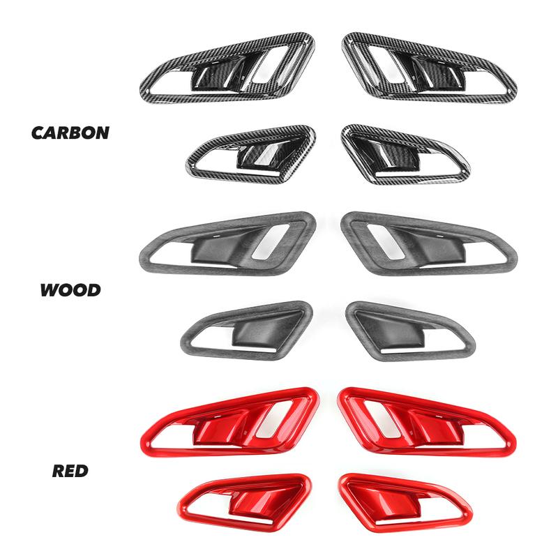 4PCS Red Inner Door Handle Bowl Frame Cover Trim For Chevrolet Equinox LS 2025 2026 Automotive Interior Accessories LHD