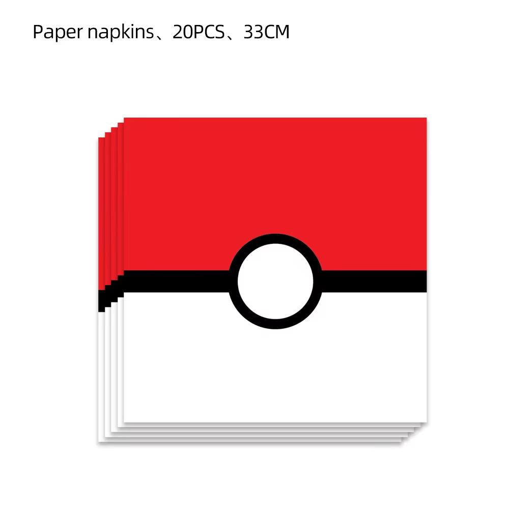 

20/40/60/100pcs Pokemon Napkin Birthday Party Supplies Pikachu Paper Napkin Birthday Decoration Boys Girls Birthday Gifts 20pcs