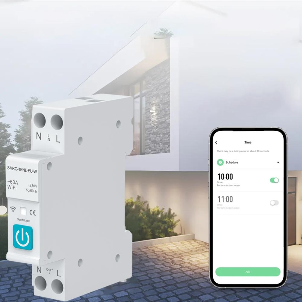 Wyłącznik 10-63A 100-240V AC Wifi 1P 2.4GHz DIY